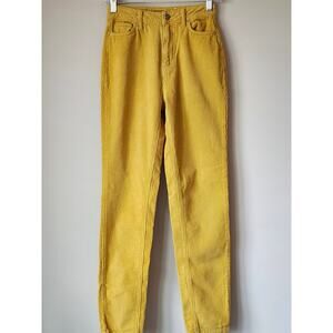 BDG Mom High Rise Corduroy Yellow Jeans Y2K Party Retro 90s Casual Size 24 A0011